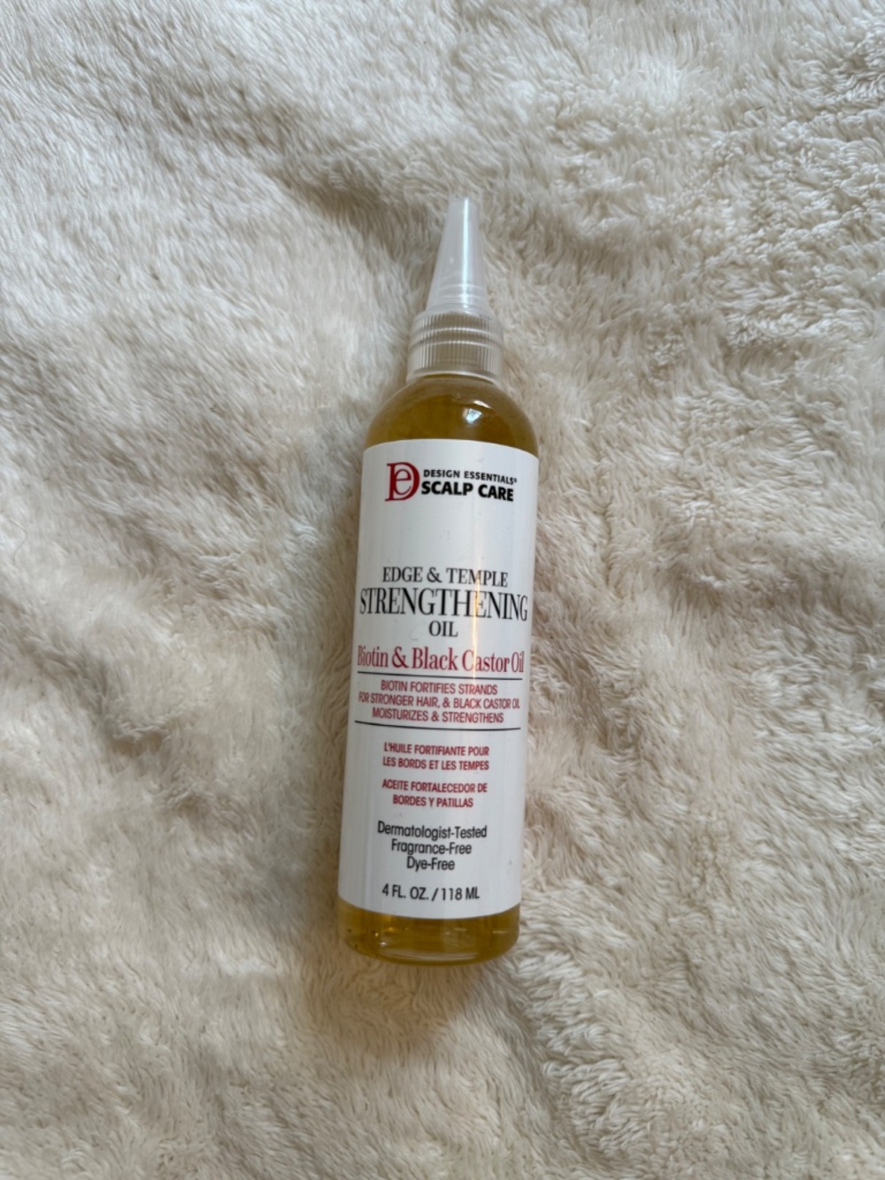 Design Essentials Scalp Care Edge & Temple Strengthening Oil w Biotin, 4oz, NWT